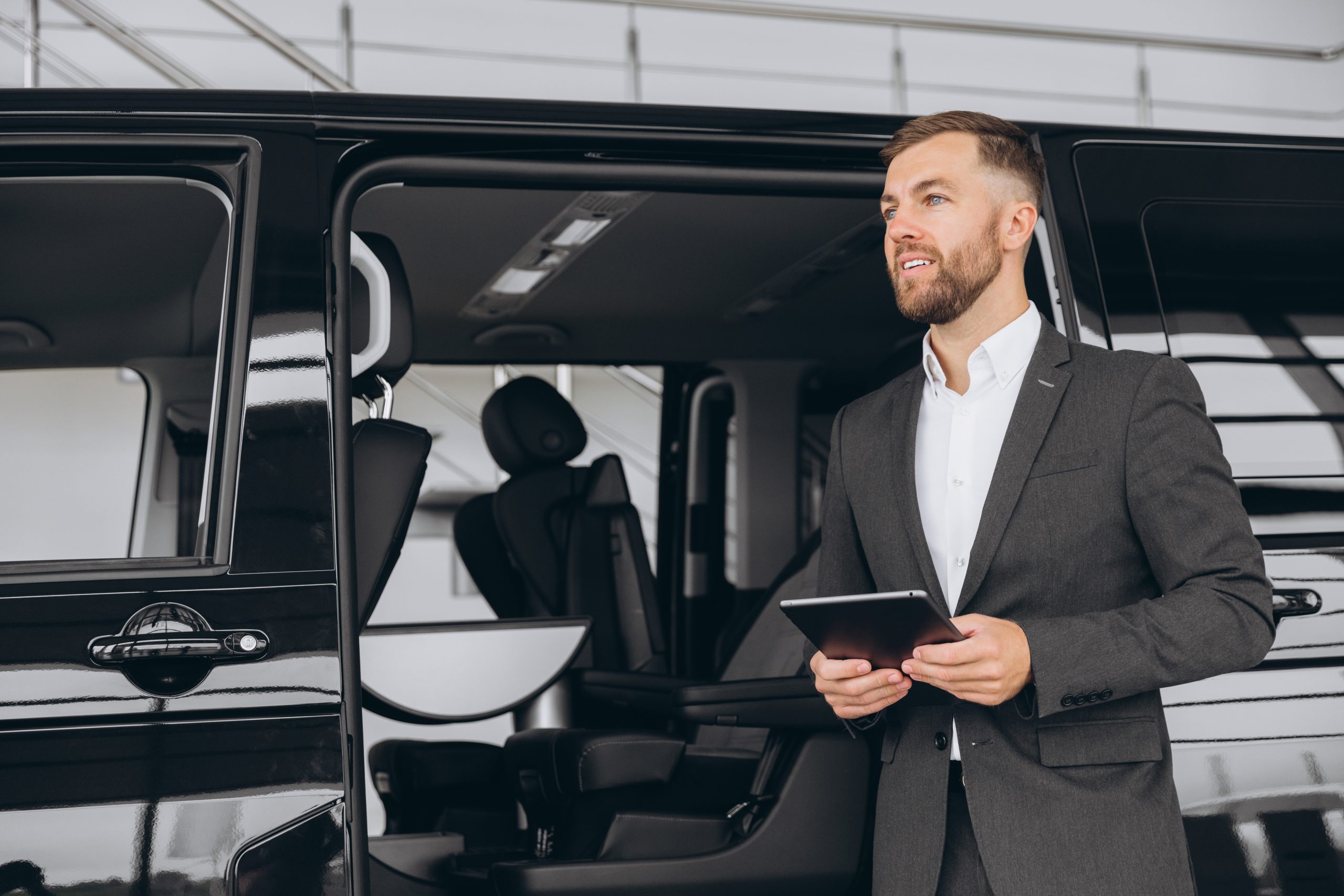 senior businessman hands driving car